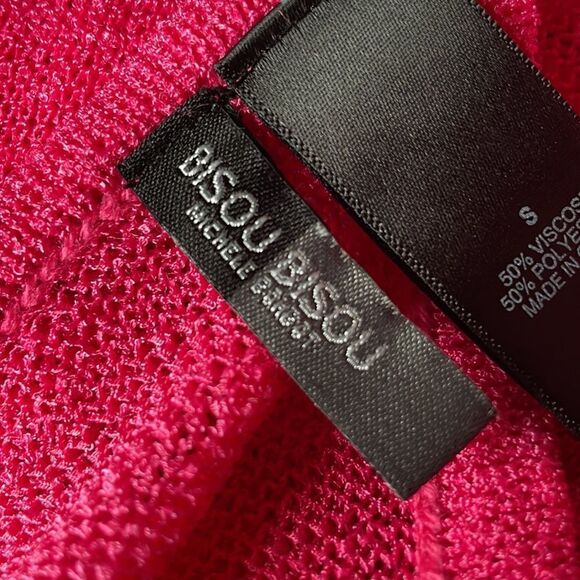 Bisou Bisou Michele Bohbot Pink Semi-Sheer Top w/Open Back (Size: Small) - Picture 10 of 11